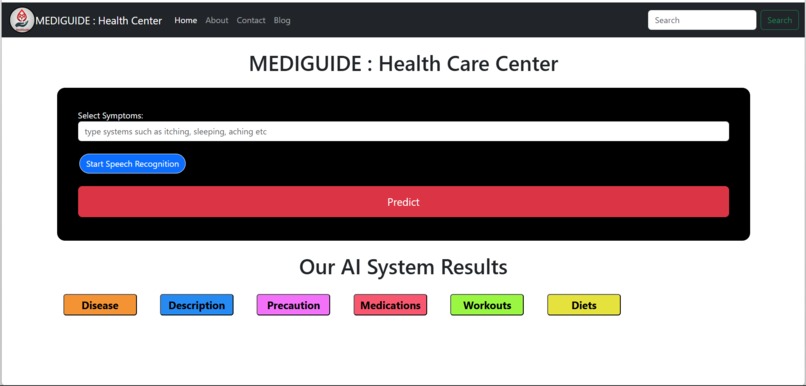MediGuide: Your Personalized Medical Recommendation System – screenshot 1