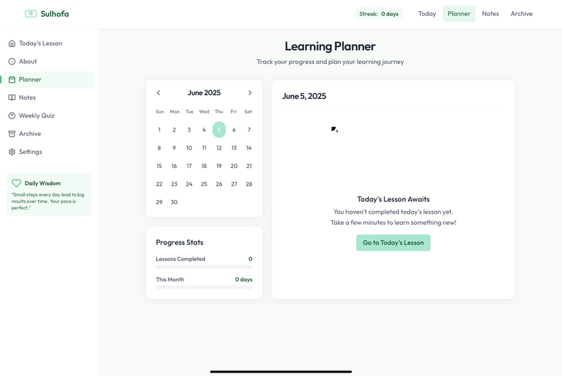 Sulhofa – The Slow and Steady Learning Companion – screenshot 1