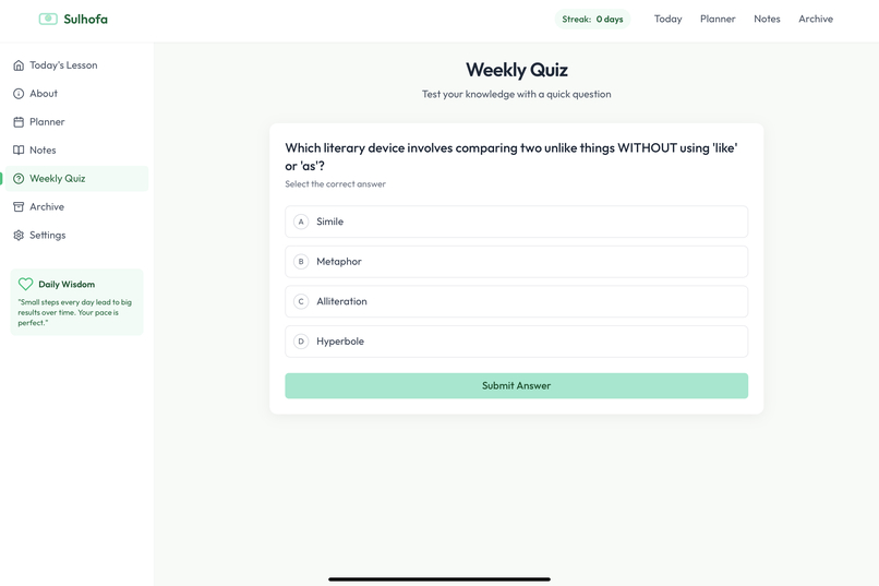 Sulhofa – The Slow and Steady Learning Companion – screenshot 3