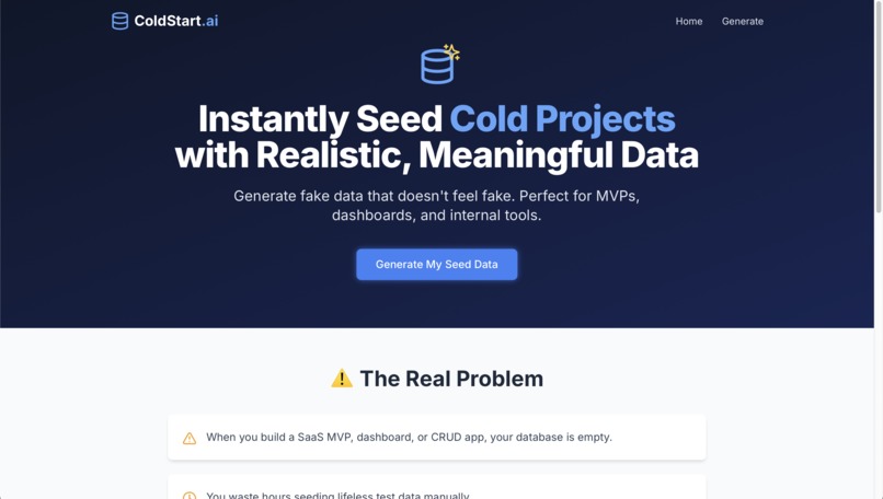 ColdStart.ai – screenshot 2