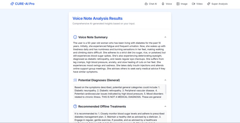 CURE-AI: Contextual Unified Response Engine for Healthcare – screenshot 6