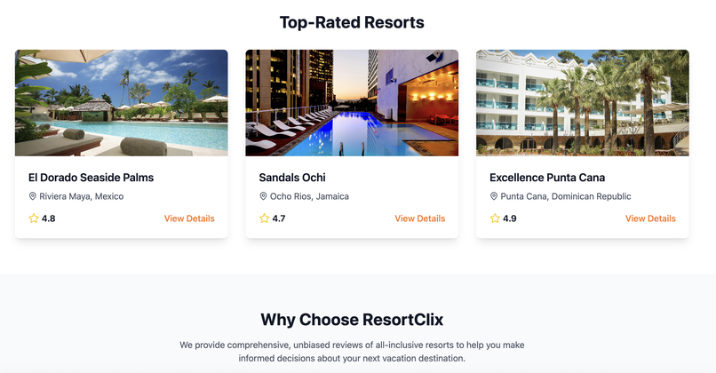 ResortClix - All-Inclusive Resort Information, In One Place – screenshot 1
