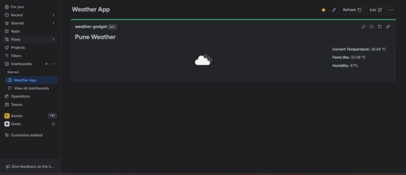 The Jira Weather Gadget App – screenshot 1