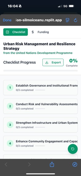 Urban Resilience Checklist  – screenshot 1