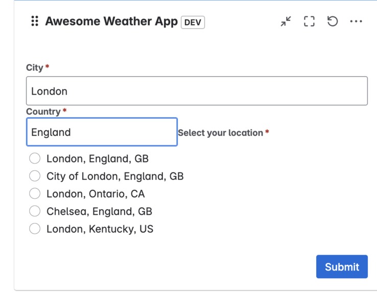 Awesome Weather App – screenshot 1