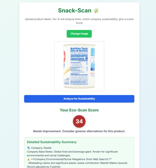 Snack scan – screenshot 1