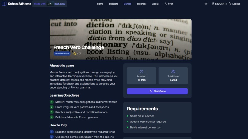 Learning Games Application – screenshot 5