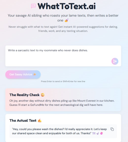 WhatToText.ai – screenshot 1