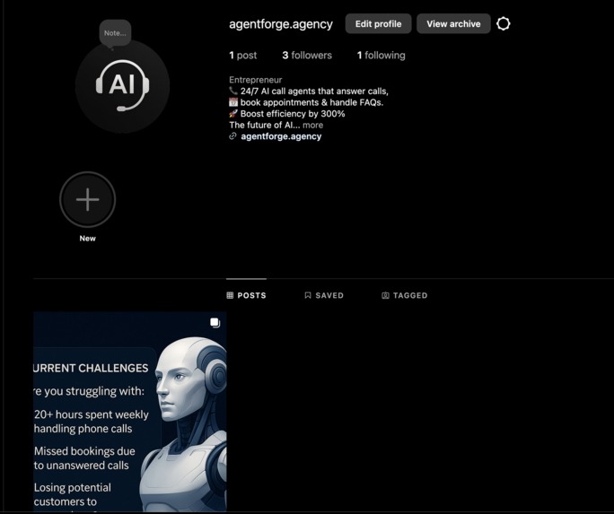 website creation – screenshot 1