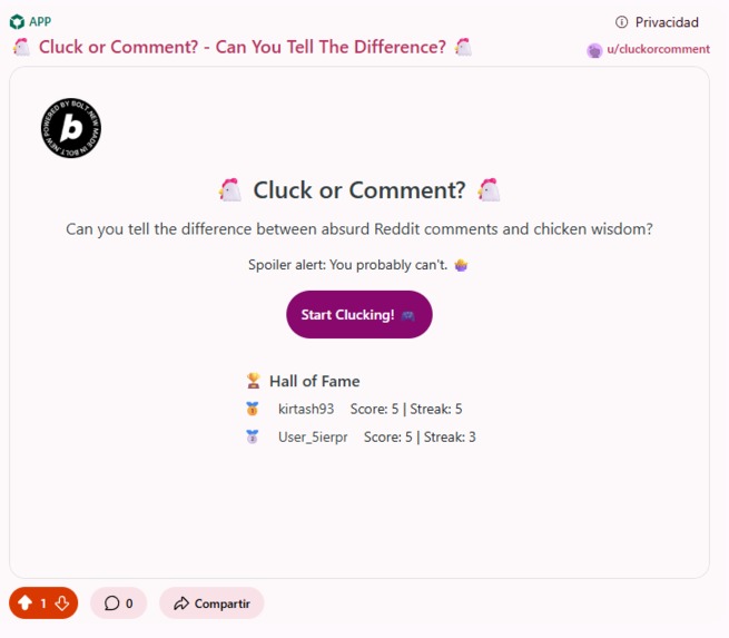 CluckOrComment – screenshot 3
