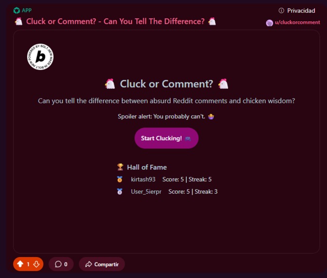 CluckOrComment – screenshot 4