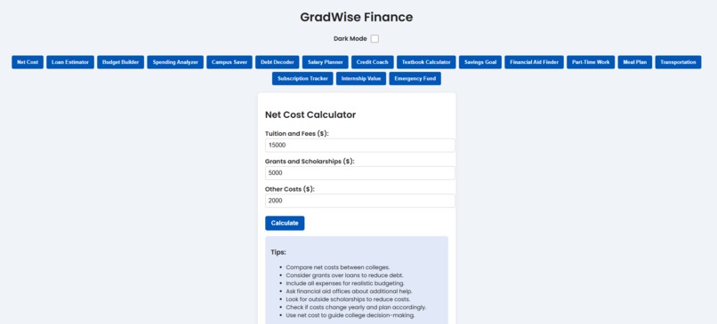 GradWise Finance – screenshot 1