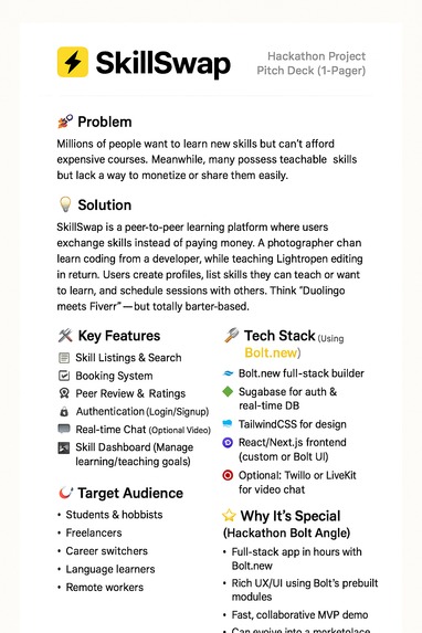 ⚡ SkillSwap – Peer Learning Marketplace – screenshot 2