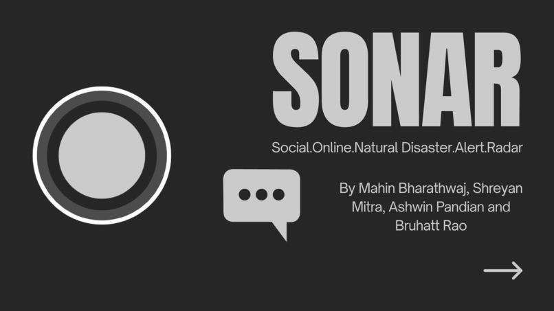 SONAR (Social Online Natural Disaster Alert Radar) – screenshot 1