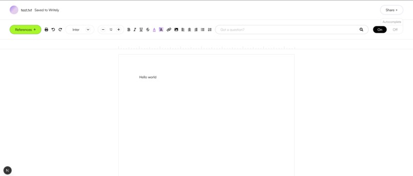 Writely – screenshot 2