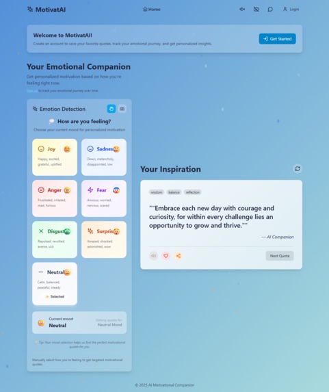 AI-Driven Motivational Quotes Web App – screenshot 1