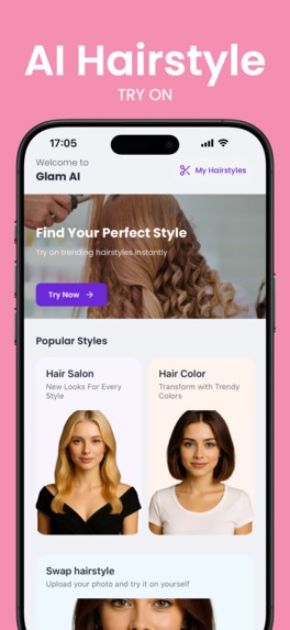 Hairstyle Try On - GlamurAI – screenshot 2