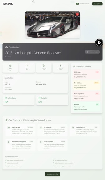 MyZab - Ai Car Identification and Personalized Report – screenshot 2