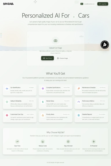 MyZab - Ai Car Identification and Personalized Report – screenshot 1