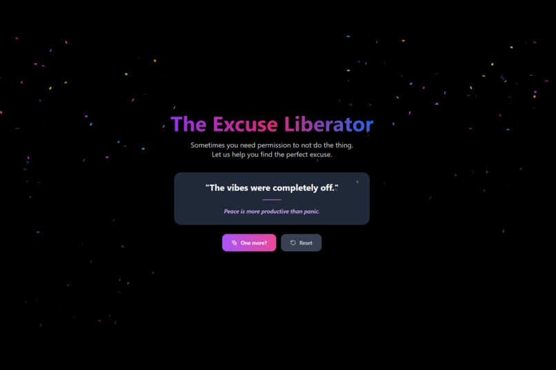 The Excuse Liberator – screenshot 1