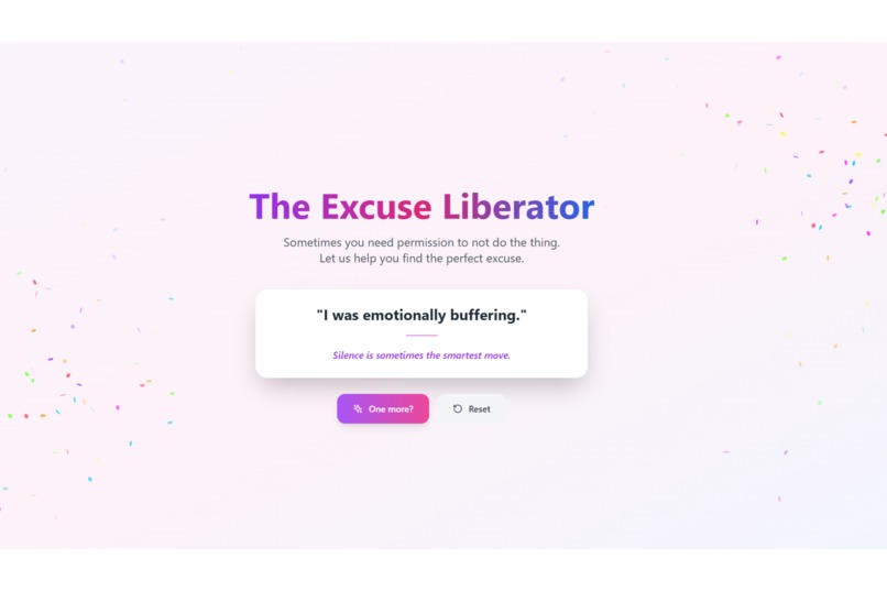 The Excuse Liberator – screenshot 2