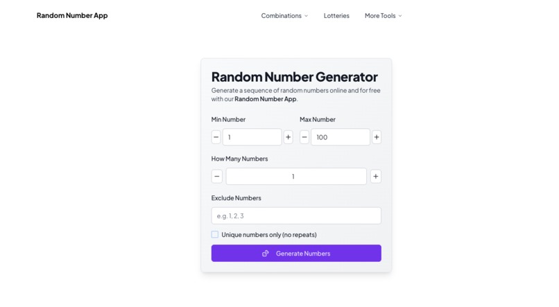 Random Number App – screenshot 1