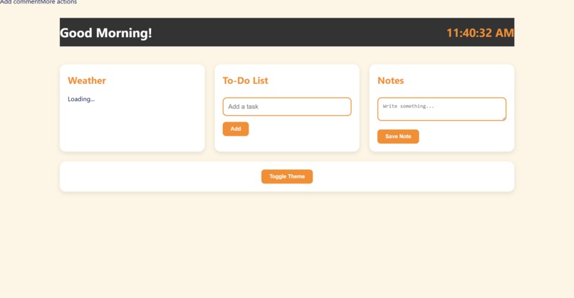 Smart dashboard – screenshot 1