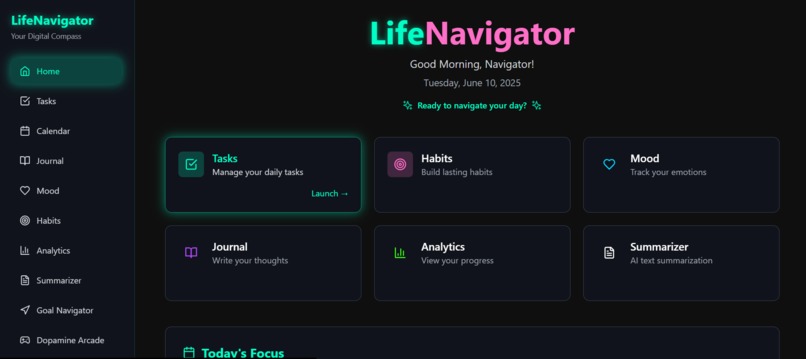 LifeNavigator – screenshot 1