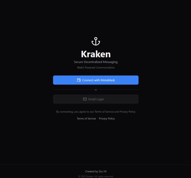 Kraken-Decentralised Messaging And Crypto Currency Viewer – screenshot 1
