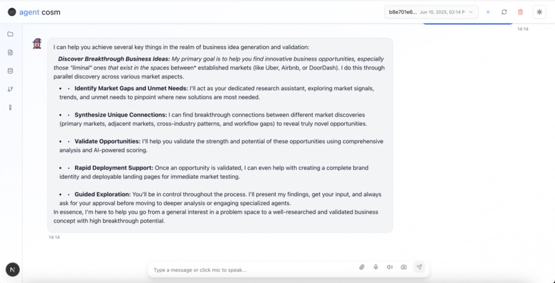 agentcosm – screenshot 4