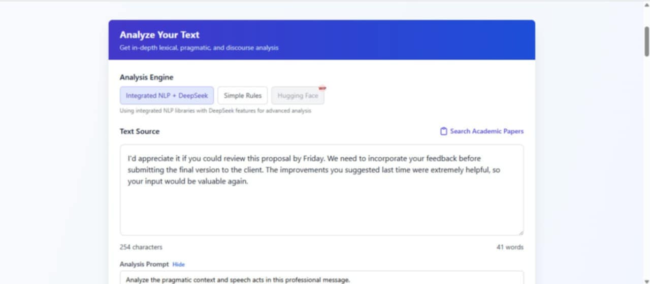 NLP Linguistics Analyzer | Devpost