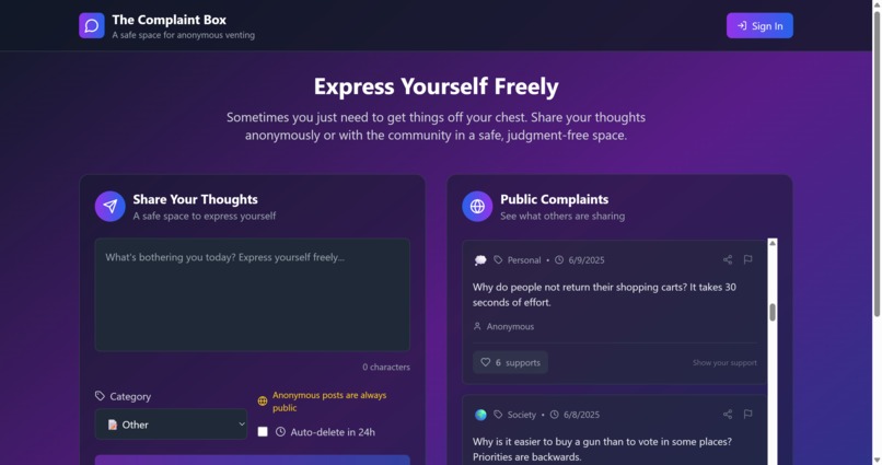 The Complaint Box – screenshot 1