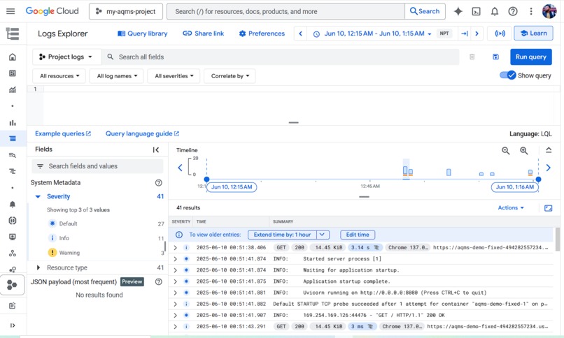 Transnational Air Quality Management System (AQMS) – screenshot 2