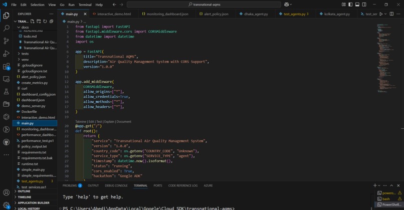 Transnational Air Quality Management System (AQMS) – screenshot 3