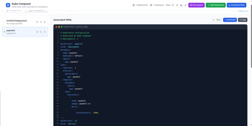 kube composer – screenshot 1