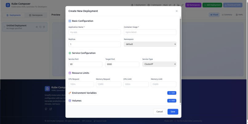 kube composer – screenshot 3