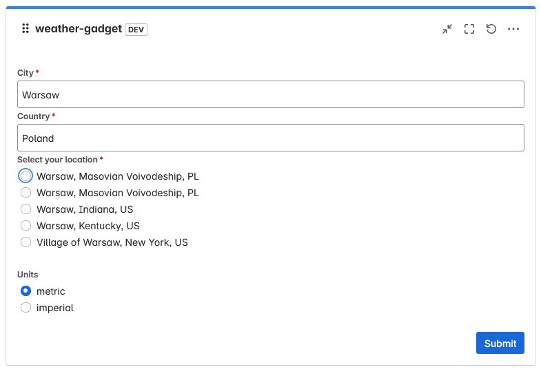 Jira Weather Gadget – screenshot 2