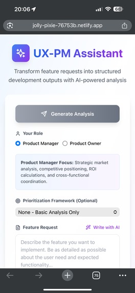 UX-PM Assistant – screenshot 2