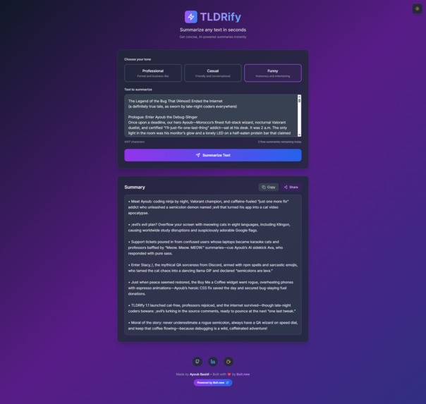 TLDRify – screenshot 2
