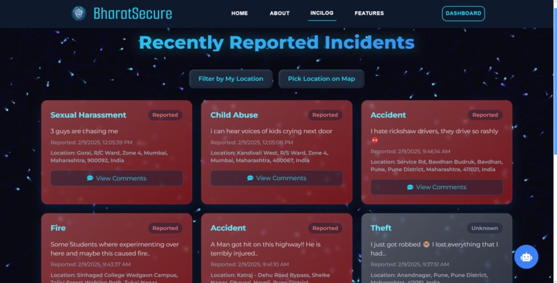 BharatSecure (AI Powered Incident Reporting&Response System) – screenshot 5