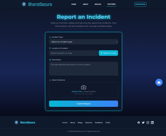 BharatSecure (AI Powered Incident Reporting&Response System) – screenshot 6