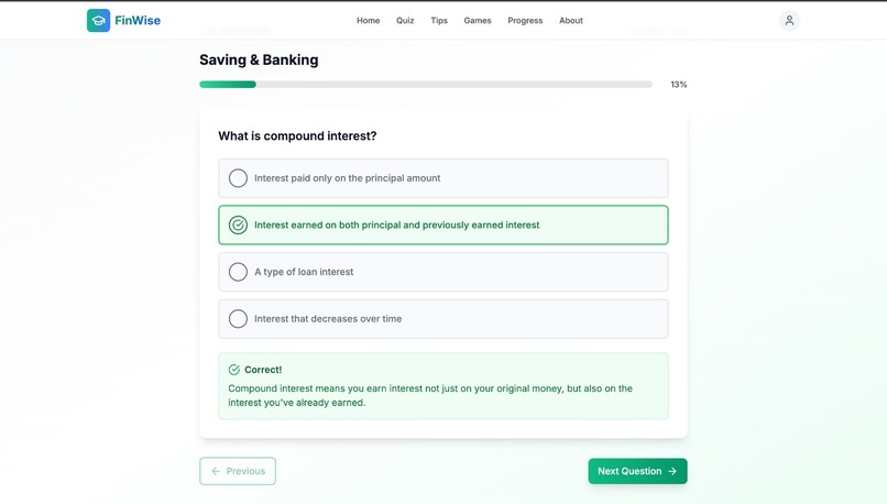 FinWise - Gamified Financial Literacy App – screenshot 3