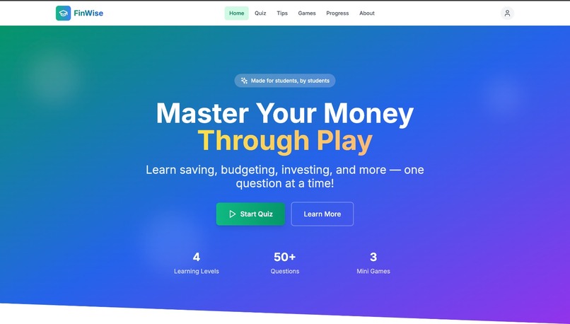 FinWise - Gamified Financial Literacy App – screenshot 1