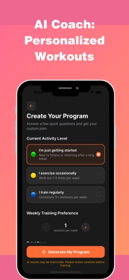 FitYa: Smart Workout  – screenshot 2