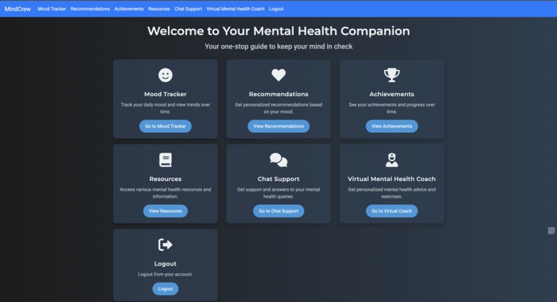 MindCrew: AI-Powered Mental Health Companion – screenshot 1