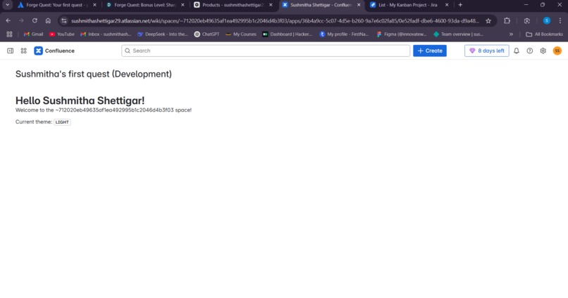 Confluence Forge App – My First Quest – screenshot 1