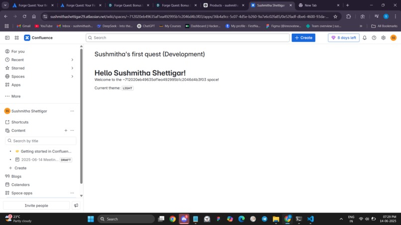 Confluence Forge App – My First Quest – screenshot 2