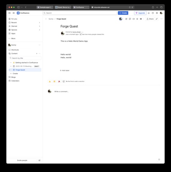 Hello Forge – screenshot 1