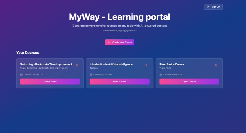 MyWay Learning Portal – screenshot 1
