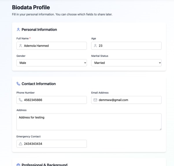 BioDataShare – screenshot 5